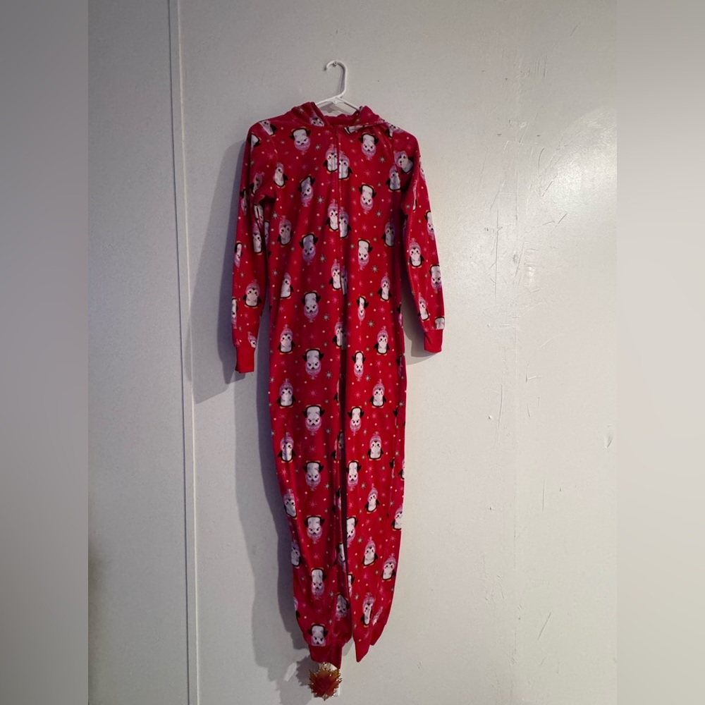 Red Onesie with Cartoon Print/14-16